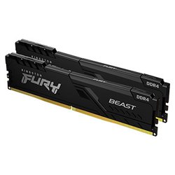 MEMORIA KINGSTON FURY BEAST BLACK DDR4 16GB (KIT 2) 3733MHZ  CL19     - KF437C19BBK2/16