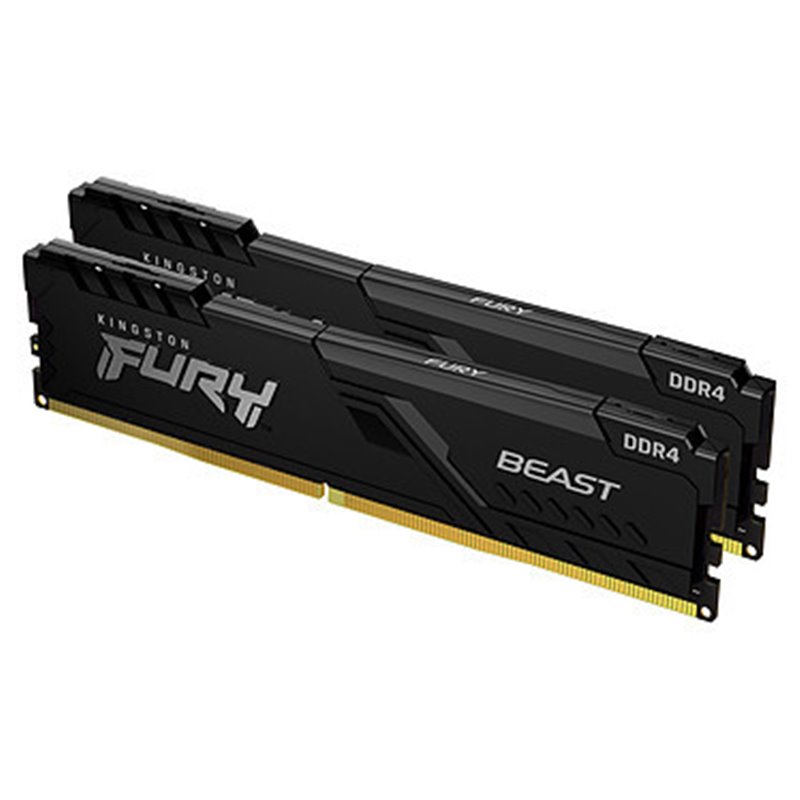 MEMORIA KINGSTON FURY BEAST BLACK DDR4 16GB (KIT 2) 3733MHZ  CL19     - KF437C19BBK2/16