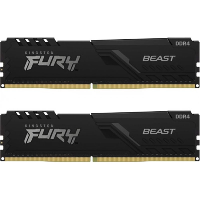 MEMORIA KINGSTON FURY BEAST BLACK DDR4 64GB (KIT 2) 3600MHZ  CL18     - KF436C18BBK2/64