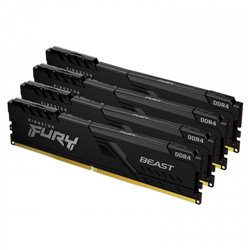 MEMORIA KINGSTON FURY BEAST BLACK DDR4 32GB (KIT 4) 3600MHZ  CL17     - KF436C17BBK4/32