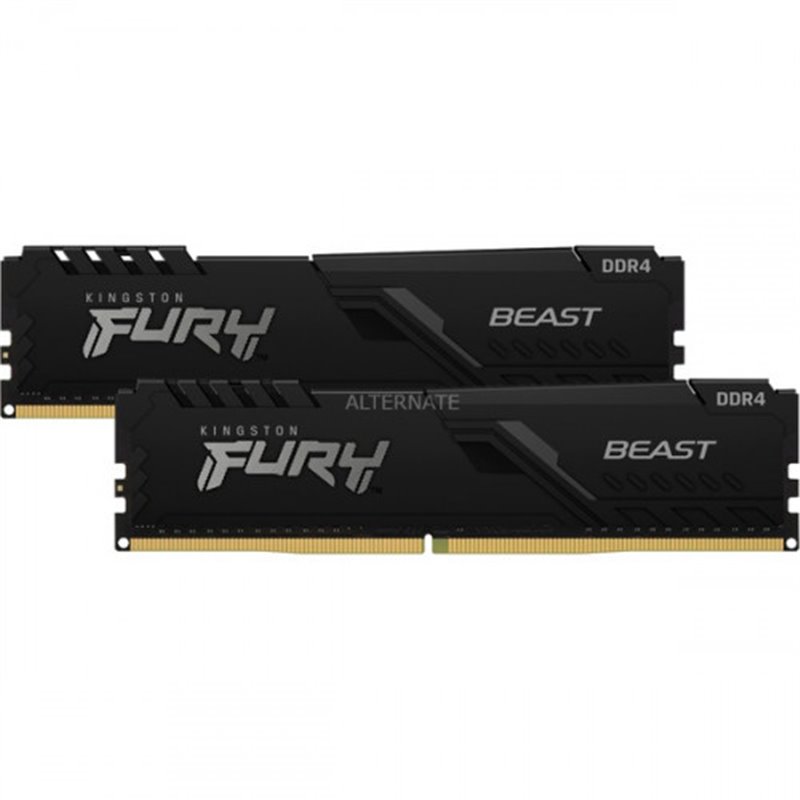 MEMORIA KINGSTON FURY BEAST BLACK DDR4 64GB (KIT 2) 3200MHZ  CL16     - KF432C16BBK2/64