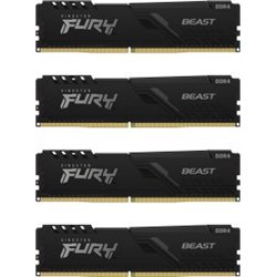 MEMORIA KINGSTON FURY BEAST BLACK DDR4 32GB (KIT 4) 3200MHZ  CL16     - KF432C16BBK4/32