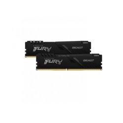 MEMORIA KINGSTON FURY BEAST BLACK DDR4 32GB (KIT 2) 2666MHZ  CL16     - KF426C16BBK2/32