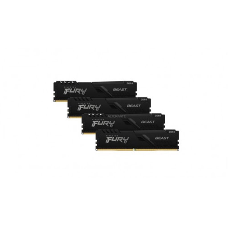 MEMORIA KINGSTON FURY BEAST BLACK DDR4 64GB (KIT 4) 2666MHZ  CL16   1GX8   - KF426C16BB1K4/64