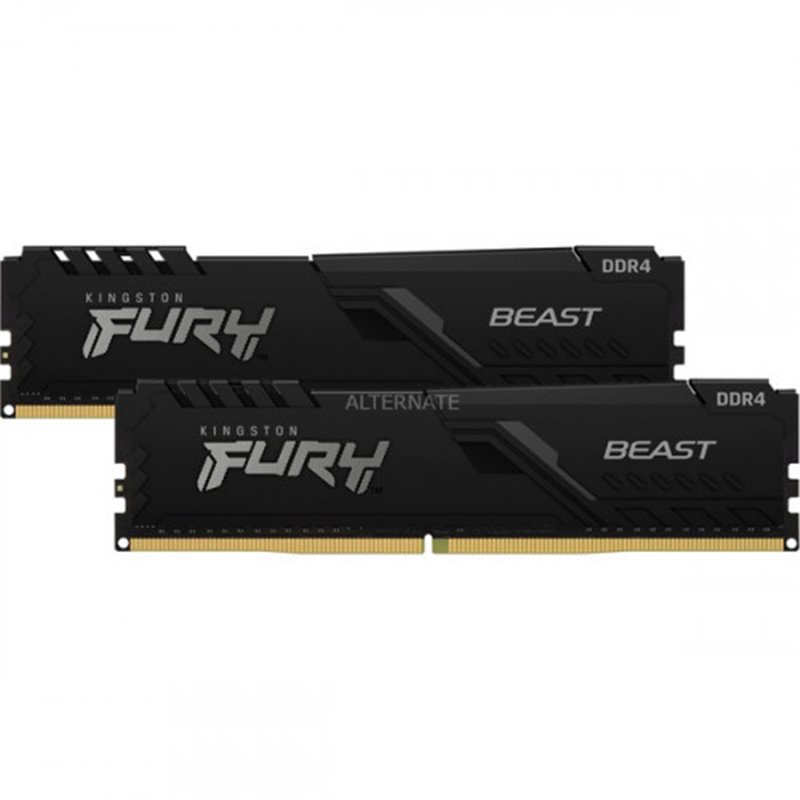 MEMORIA KINGSTON FURY BEAST BLACK DDR4 32GB (KIT 2) 2666MHZ  CL16   1GX8   - KF426C16BB1K2/32