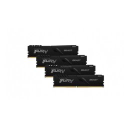 MEMORIA KINGSTON FURY BEAST BLACK DDR4 32GB (KIT 4) 2666MHZ  CL16     - KF426C16BBK4/32