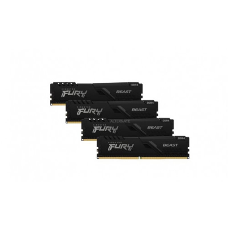 MEMORIA KINGSTON FURY BEAST BLACK DDR4 32GB (KIT 4) 2666MHZ  CL16     - KF426C16BBK4/32