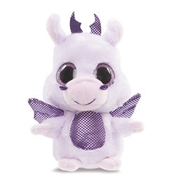 YooHoo & Friends - Peluche con ojos brillantes Dragon, 13 cm, color lila (Aurora World 60335)