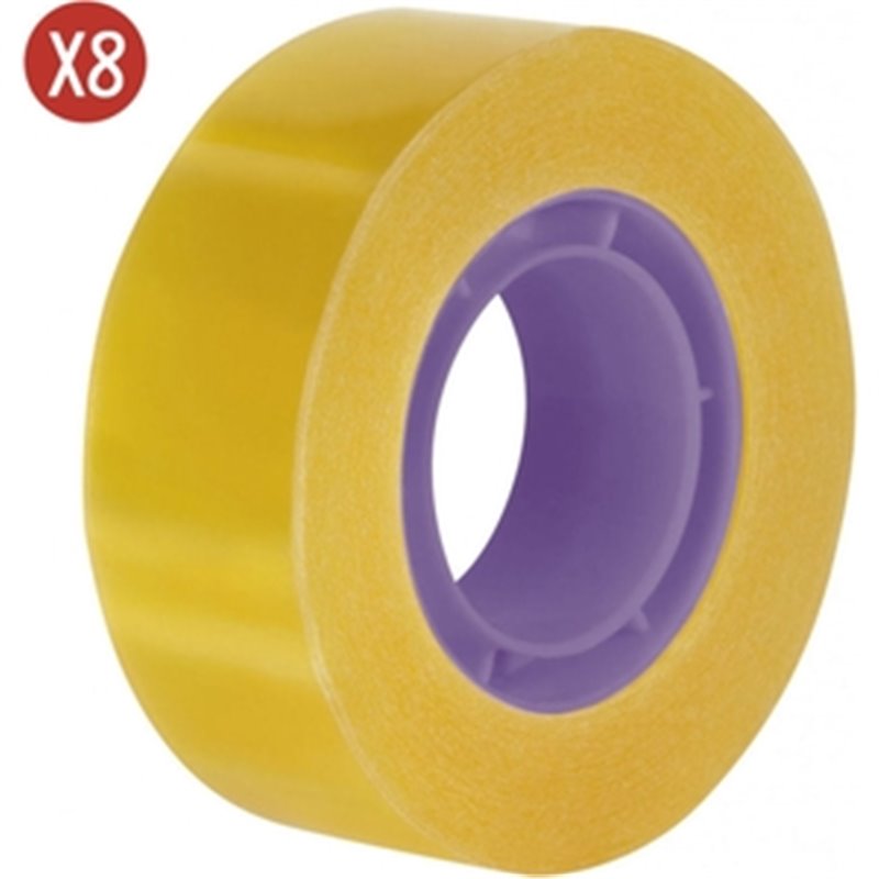 PACK 8 ROLLO CINTA ADHESIVA 19 MM X 33 M MILÁN