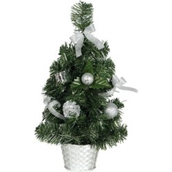 ARBOL NAVIDAD DECORADO PLATA 30 CM