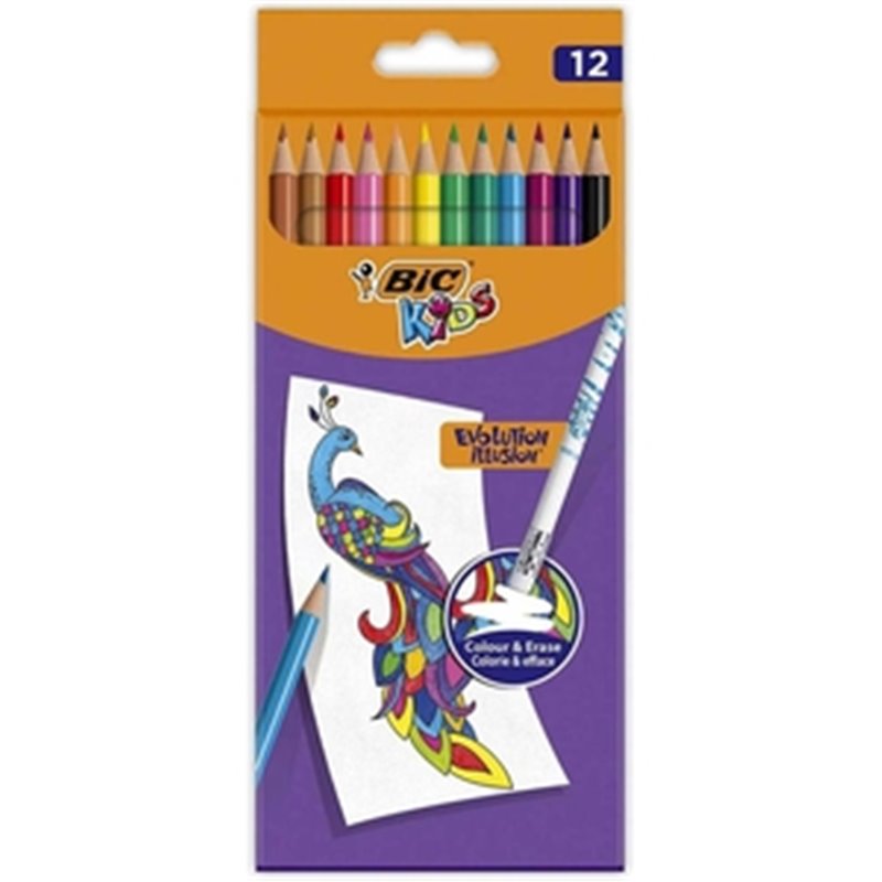 EST. 12LÁPICES BIC COLORES BORRABLE