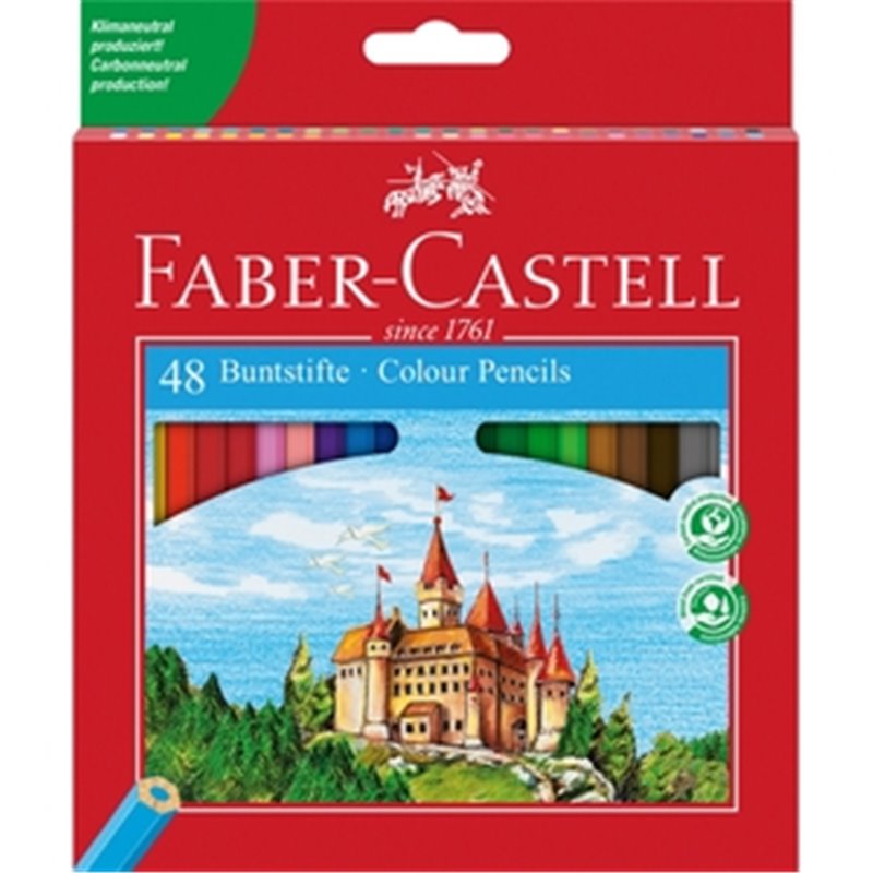 ESTUCHE ROJO 48 LÁPICES COLORES FABER-CASTELL