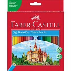 ESTUCHE ROJO 24 LÁPICES COLORES FABER-CASTELL