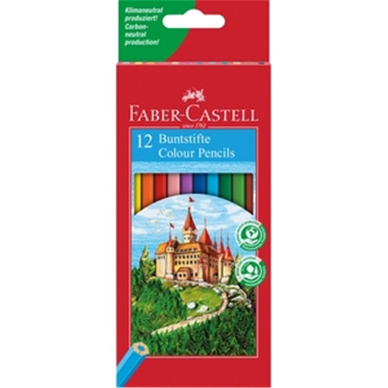 ESTUCHE ROJO 12 LÁPICES COLORS FABER-CASTELL