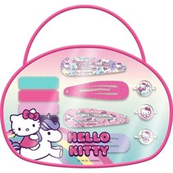 HELLO KITTY BOLSITO 12 ACCESORIOS PELO 14X10X4