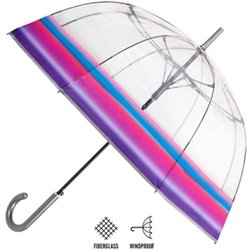 PARAGUAS AUTOMÁTICO CAMPANA TRANSPARENTE ARCO IRIS 89 CM