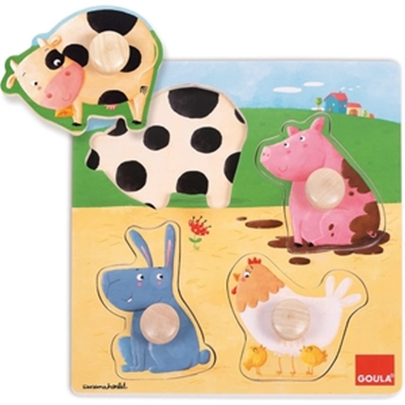 PUZZLE MADERA ANIMALES 22X22 GOULA