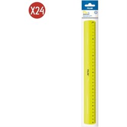 PACK 24 REGLA FLEXIBLE AMARILLO 30 CM MILÁN