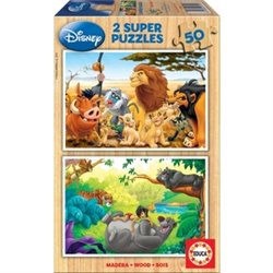 DISNEY FRIENDS PUZZLE MADERA 2X50 PIEZAS