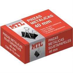 CAJA 12 PINZAS ABATIBLE METAL 40 MM