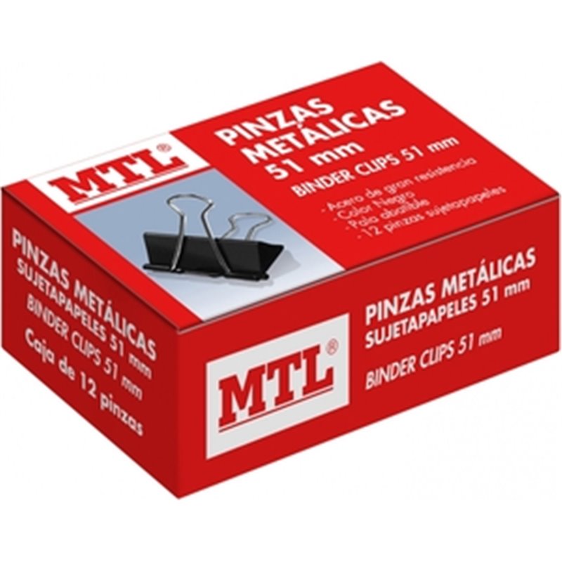 CAJA 12 PINZAS ABATIBLE METAL 51 MM