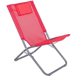 SILLA PLAYERA PLEGABLE ROJO CORAL