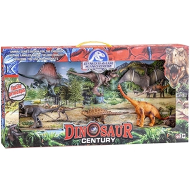 SET 6 DINOSAURIOS CAJA 55X26 CM