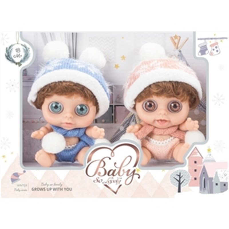 SET 2 MUÑECOS BEBÉ SO LOVELY 15 CM