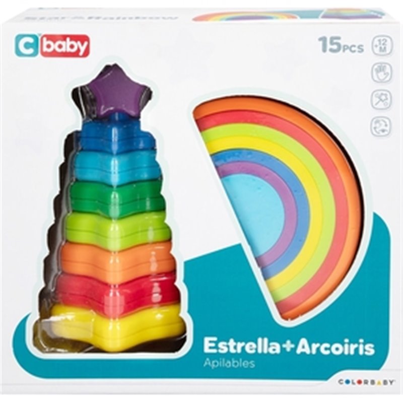 SET APILABLE ESTRELLA Y ARCOS IRIS. CAJA REGALO