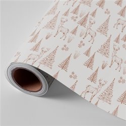 BOBINA PAPEL REGALO 62 CM 95 MTS. NAVIDAD CIERVO Y ABETO