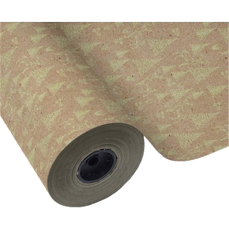 BOBINA PAPEL REGALO 62 CM 95 MTS. NAVIDAD ECO KRAFT ABETOS CIERVOS