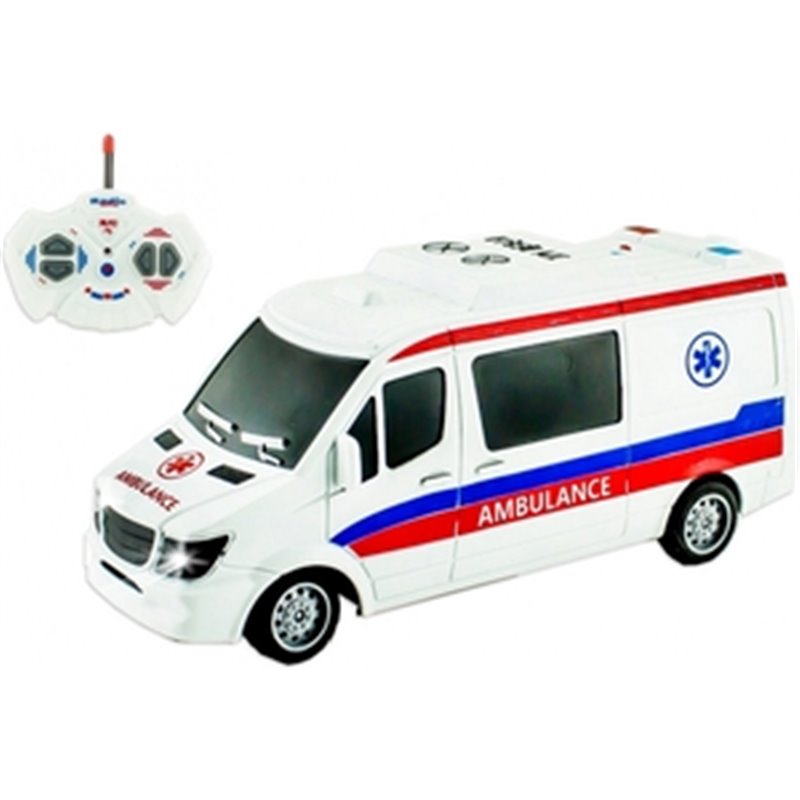 AMBULANCIA RADIO CONTROL 20 CM 7 FUNCIONES