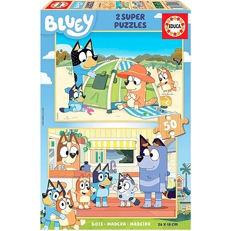 BLUEY PUZZLE DOBLE 2X50 PIEZAS MADERA