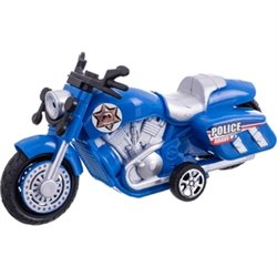 MOTO POLICÍA FRICCIÓN 16 CM 4 COLORES SURTIDOS