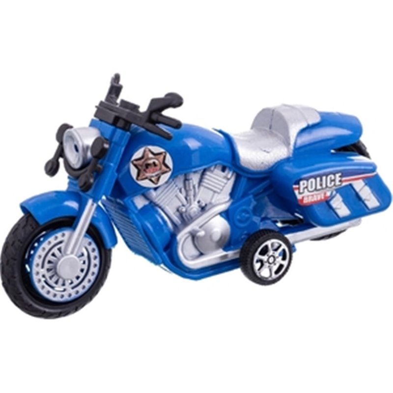 MOTO POLICÍA FRICCIÓN 16 CM 4 COLORES SURTIDOS