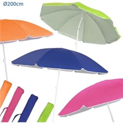 SOMBRILLA 200 CM PROTECCIÓN SOLAR CON BANDOLERA 4 COLORES