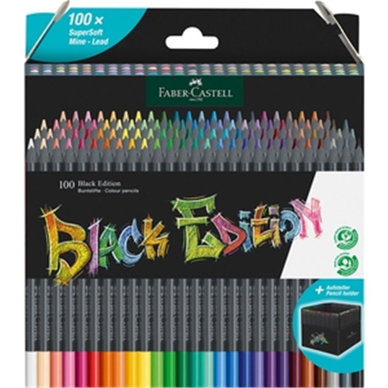 ESTUCHE CON SOPORTE 100 LÁPICES DE COLORES FABER-CASTELL BLACKEDITION