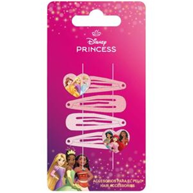 ACCESORIOS PELO CLIPS 4 PIEZAS PRINCESS