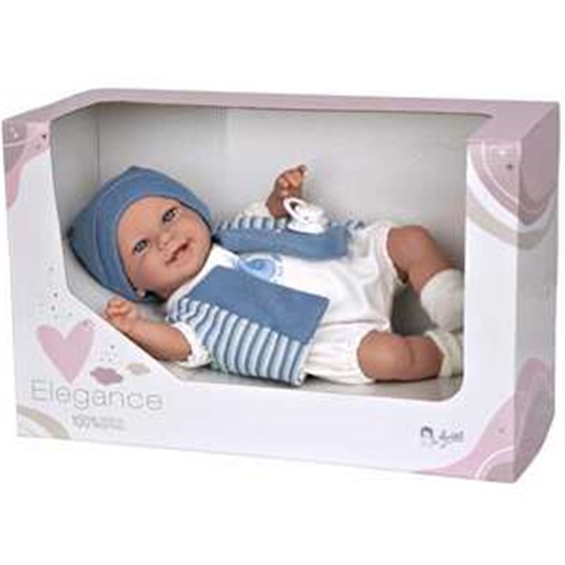 MUÑECA ELEGANCE 35 CM BABYTO AZUL C/MECANISMO RISA TRY ME