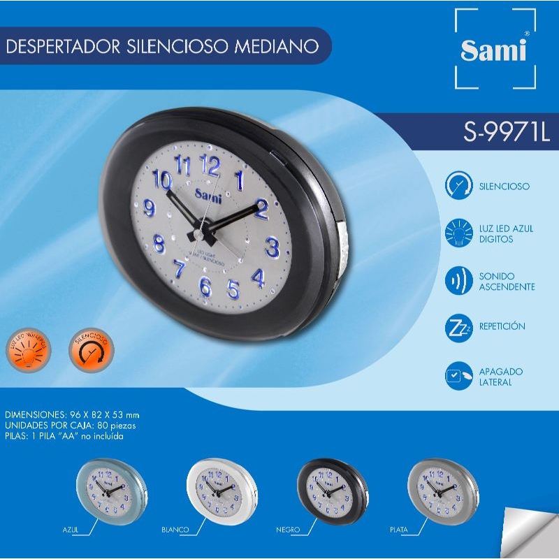 DESPERTADOE SAMI S-9971L PLATA