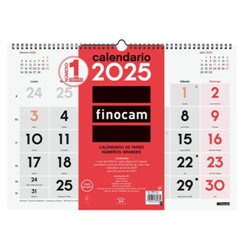 CALENDARIO 2025 NEUTRO PARED NUMEROS GRANDES L 430X310MM FINOCAM 780010025