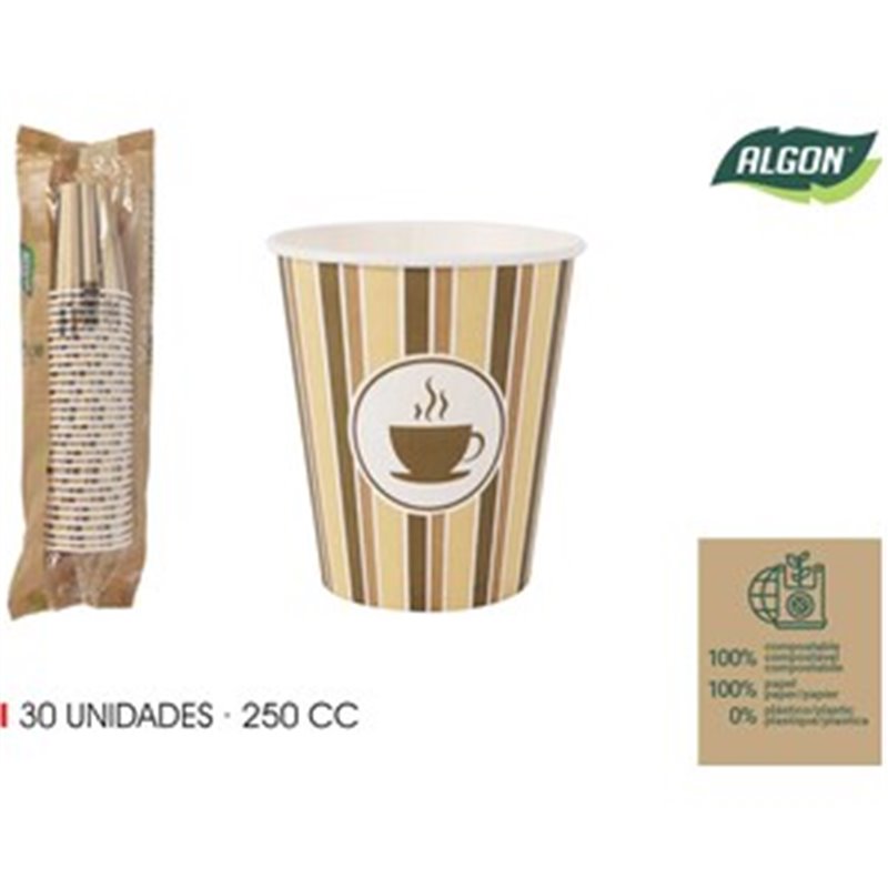 SET-30 VASO CARTON CAFE 250CC ALGON