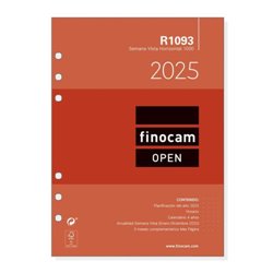 RECAMBIO ANUAL 2025 R1093 OPEN1000 155X215MM SEMANA VISTA HORIZONTAL FINOCAM 711590025