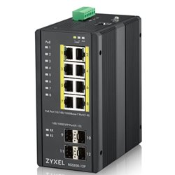 Zyxel RGS200-12P Gestionado L2 Gigabit Ethernet (10/100/1000) Energía sobre Ethernet (PoE) Negro