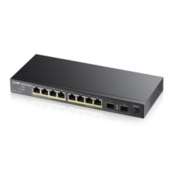 Zyxel GS1100-10HP No administrado Gigabit Ethernet (10/100/1000) Energía sobre Ethernet (PoE) 1U Negro