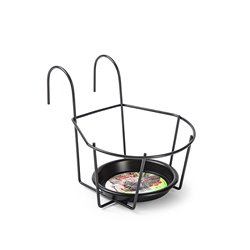 SOPORTE MACETA BALCON + PLATO N·2 NEGRO