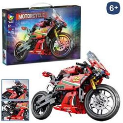 JUEGO DE CONSTRUCCIÓN MAQUETA BLOQUES XL MOTO ROJA 26 CM