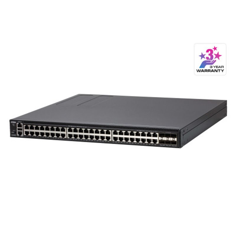 ATEN Conmutador gestionado Ethernet Gigabit de capa 2+ de 54 puertos con PoE