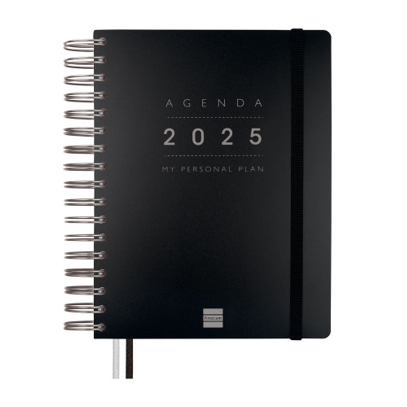 AGENDA 2025 TEMPUS 1/4 155X217MM DIA PAGINA NEGRO FINOCAM 626306025