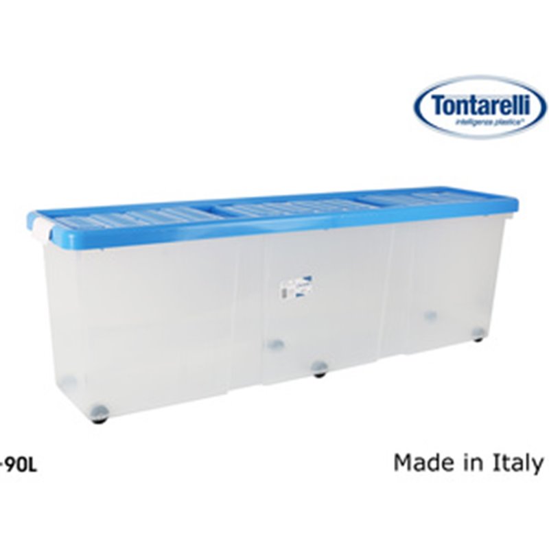 CAJA ALMAC.ALTA C/RUEDAS 120X30X39CM/90L TR./AZUL